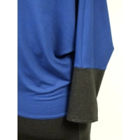 Tunika Eleni dwukolorowe kimono indygo + grafit